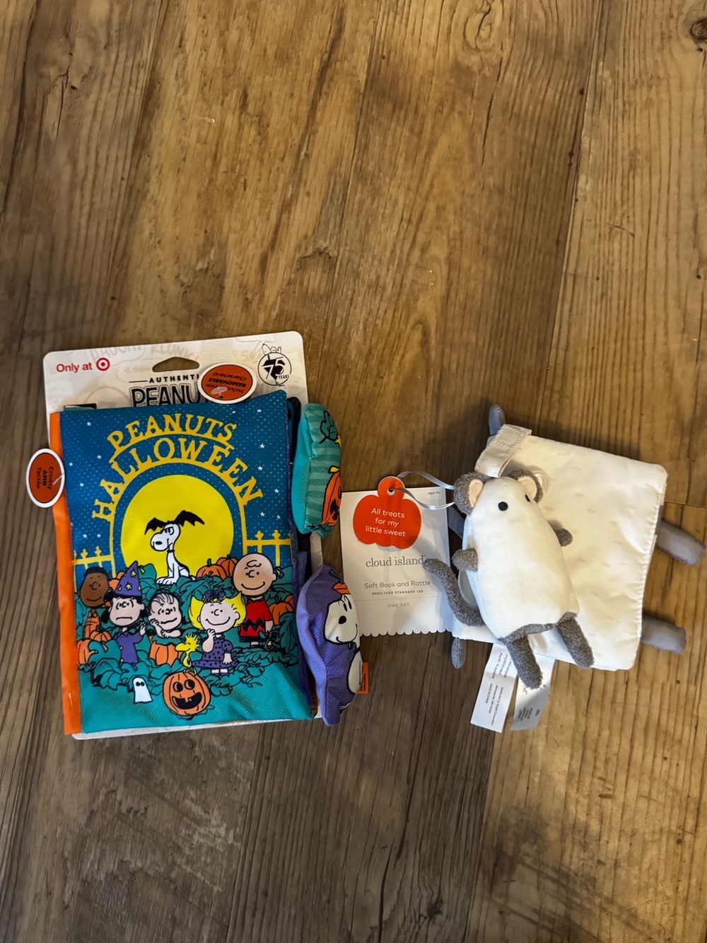 Set of 2 Peanuts and Cloud Island Halloween Soft Cloth Books